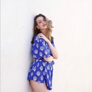 Ava Sky Blue Romper